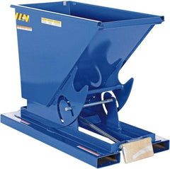 Vestil - 2,000 Lb Load Capacity, 1/3 Cu Yd, Steel Self-Dumping Hopper - 26" Wide x 51-7/8" Long x 38" High, Blue - Makers Industrial Supply