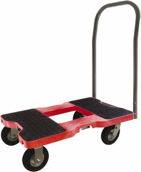 Snap-Loc - 1,500 Lb Capacity Steel Convertible Hand Truck - Polyethylene/Polypropylene Plastic Deck, 20-1/2" OAW, 32" Platform Length x 9-1/2" Platform Height, Rubber Casters - Makers Industrial Supply