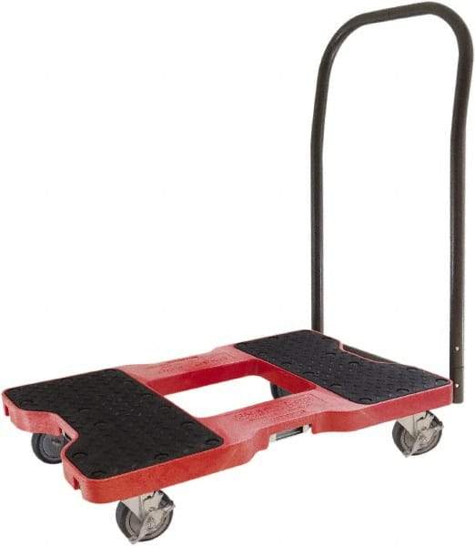 Snap-Loc - 1,500 Lb Capacity Steel Convertible Hand Truck - Polyethylene/Polypropylene Plastic Deck, 20-1/2" OAW, 32" Platform Length x 7" Platform Height, Polyurethane Casters - Makers Industrial Supply