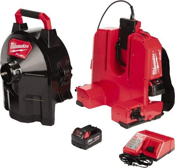 Milwaukee Tool - 18V Battery Battery Drain Cleaning Machine - For 1-1/4" to 4" Pipe - Makers Industrial Supply