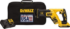 DeWALT - 20V, 0 to 2,900 SPM, Cordless Reciprocating Saw - 1-1/8" Stroke Length, 14-1/2" Saw Length, 1 Lithium-Ion Battery Included - Makers Industrial Supply