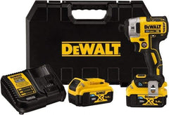 DeWALT - 20 Volt, 1/4" Drive, 152 Ft/Lb Torque, Cordless Impact Driver - Pistol Grip Handle, 3250 RPM, 2 Lithium-Ion Batteries Included - Makers Industrial Supply