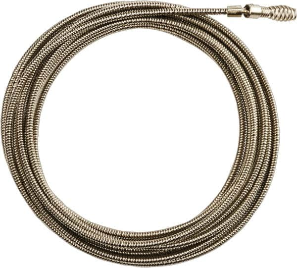 Milwaukee Tool - 1/4" x 25' Drain Cleaning Machine Cable - Inner Core Bulb Auger, 1-1/4" to 2-1/2" Pipe, Use with Milwaukee Drain Cleaning Tools - Makers Industrial Supply