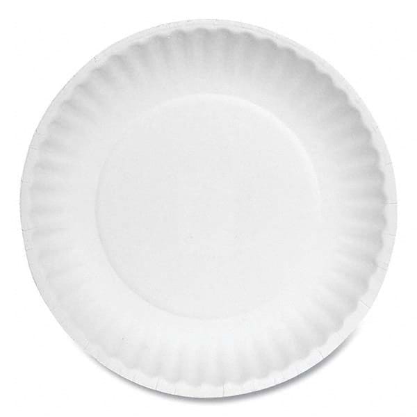 AJM Packaging Corporation - Paper Plates, 6" Diam, White, Bulk Pack, 1000/Carton - Makers Industrial Supply