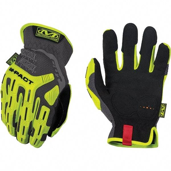 Mechanix Wear - Size S, ANSI Cut Lvl A5, Synthetic Leather Cut & Puncture Resistant Gloves - Elastic Cuff, Hi-Vis Yellow, Paired - Makers Industrial Supply