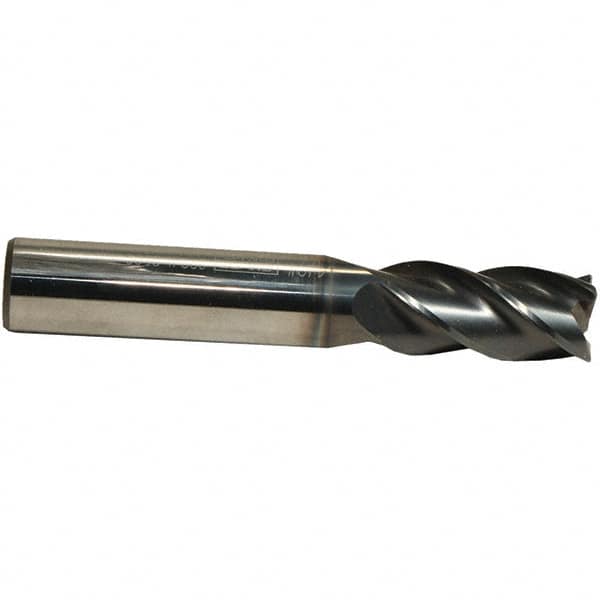 Emuge - 7/16" Diam, 1" LOC, 4 Flute Solid Carbide Roughing & Finishing End Mill - CrN Finish, 2-3/4" OAL, 7/16" Shank Diam, Cylindrical Shank, 38° Helix, Centercutting, Regular Length - Makers Industrial Supply