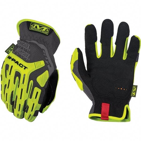 Mechanix Wear - Size M, ANSI Cut Lvl A5, Synthetic Leather Cut & Puncture Resistant Gloves - Elastic Cuff, Hi-Vis Yellow, Paired - Makers Industrial Supply