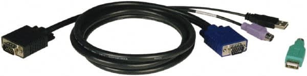 Tripp-Lite - 10' Long, HD15, PS/2, USB A/PS/2 Computer Cable - Black, Male x Male - Makers Industrial Supply