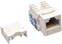 Tripp-Lite - Punch Down Keystone Jack - RJ45 Connector, White, Use with Cat5e Cable - Makers Industrial Supply