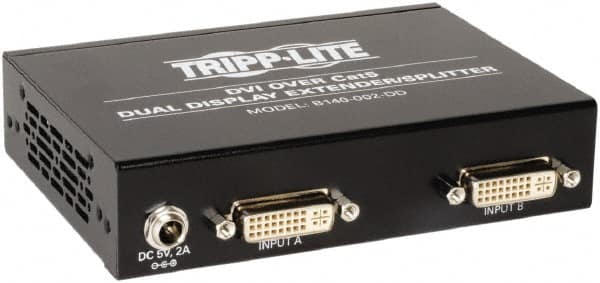 Tripp-Lite - Extender Splitter - RJ45 Connector, Black, Use with Cabling and Video Applications - Makers Industrial Supply