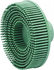 Value Collection - 3" 50 Grit Ceramic Straight Disc Brush - Threaded Hole Connector, 5/8" Trim Length, 1/4-20 Threaded Arbor Hole - Makers Industrial Supply