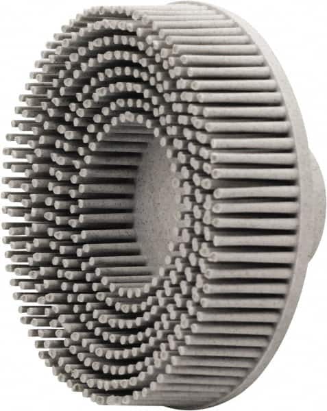 Value Collection - 3" 120 Grit Ceramic Straight Disc Brush - Threaded Hole Connector, 5/8" Trim Length, 1/4-20 Threaded Arbor Hole - Makers Industrial Supply