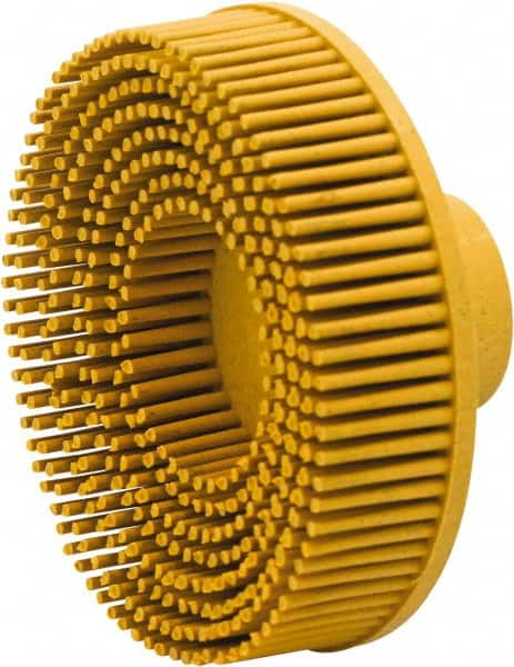 Value Collection - 3" 80 Grit Ceramic Straight Disc Brush - Threaded Hole Connector, 5/8" Trim Length, 1/4-20 Threaded Arbor Hole - Makers Industrial Supply