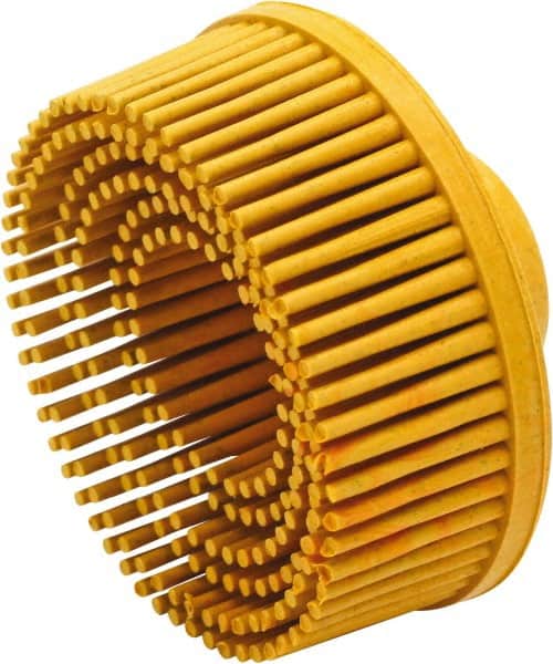 Value Collection - 2" 80 Grit Ceramic Straight Disc Brush - Threaded Hole Connector, 5/8" Trim Length, 1/4-20 Threaded Arbor Hole - Makers Industrial Supply