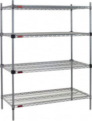 Eagle MHC - 4 Shelf Eagle MHC Wire Shelving - Starter Unit - 72" Wide x 24" Deep x 74" High, - Makers Industrial Supply