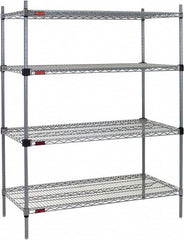 Eagle MHC - 4 Shelf Eagle MHC Wire Shelving - Starter Unit - 60" Wide x 24" Deep x 74" High, - Makers Industrial Supply