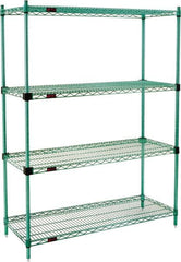 Eagle MHC - 4 Shelf Eagle MHC Wire Shelving - Starter Unit - 60" Wide x 24" Deep x 74" High, - Makers Industrial Supply