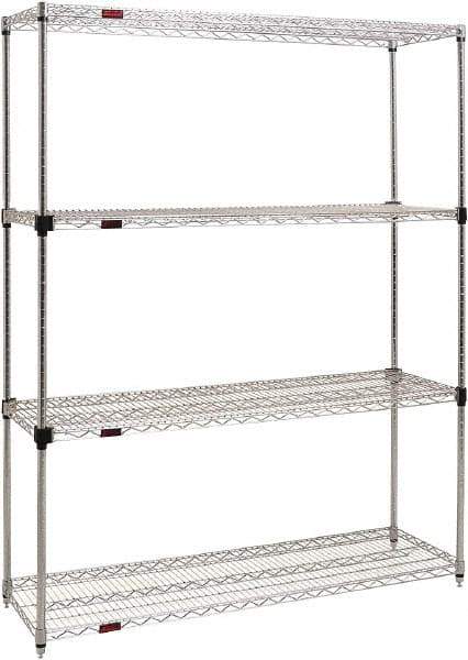 Eagle MHC - 4 Shelf Eagle MHC Wire Shelving - Starter Unit - 60" Wide x 24" Deep x 74" High, - Makers Industrial Supply