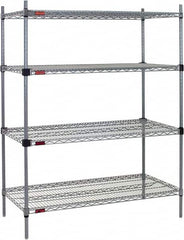 Eagle MHC - 4 Shelf Eagle MHC Wire Shelving - Starter Unit - 72" Wide x 18" Deep x 74" High, - Makers Industrial Supply