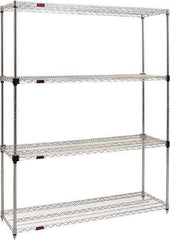 Eagle MHC - 4 Shelf Eagle MHC Wire Shelving - Starter Unit - 48" Wide x 18" Deep x 74" High, - Makers Industrial Supply