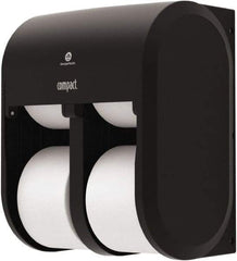 Georgia Pacific - Coreless Four Roll Plastic Toilet Tissue Dispenser - 11-3/4" Wide x 13-1/4" High x 6.9" Deep, Black - Makers Industrial Supply