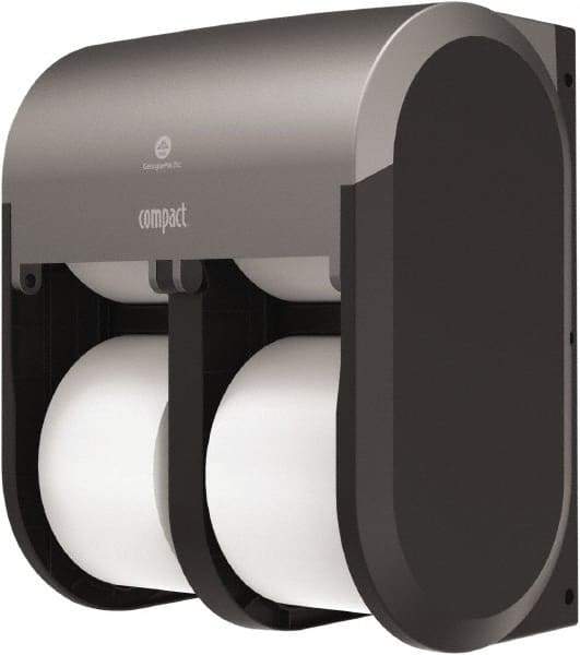 Georgia Pacific - Coreless Four Roll Plastic Toilet Tissue Dispenser - 11-3/4" Wide x 13-1/4" High x 6.9" Deep, Silver - Makers Industrial Supply