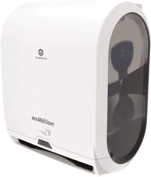 Georgia Pacific - Hands Free, Plastic Paper Towel Dispenser - 17.3" High x 14.7" Wide x 9-1/2" Deep, 1 Roll with Stub 10", White - Makers Industrial Supply