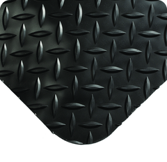 Diamond Plate SpongeCote Floor Mat - 3' x 5' x 9/16" Thick - (Black Anti-Fatigue) - Makers Industrial Supply