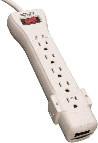 Tripp-Lite - 7 Outlets, 120 VAC15 Amps, 15' Cord, Power Outlet Strip - Floor, Keyhole Mount, 5-15 NEMA Configuration, 10.3" Strip - Makers Industrial Supply