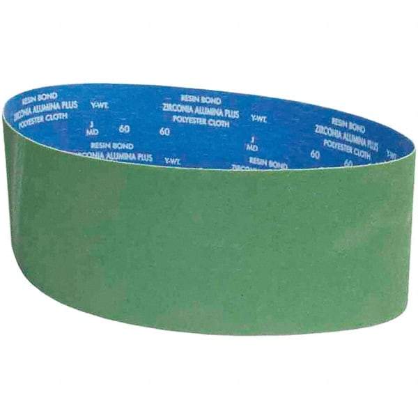 Norton - 6" Wide x 48" OAL, 60 Grit, Zirconia Alumina Abrasive Belt - Zirconia Alumina, Coated, Y Weighted Paper Backing - Makers Industrial Supply