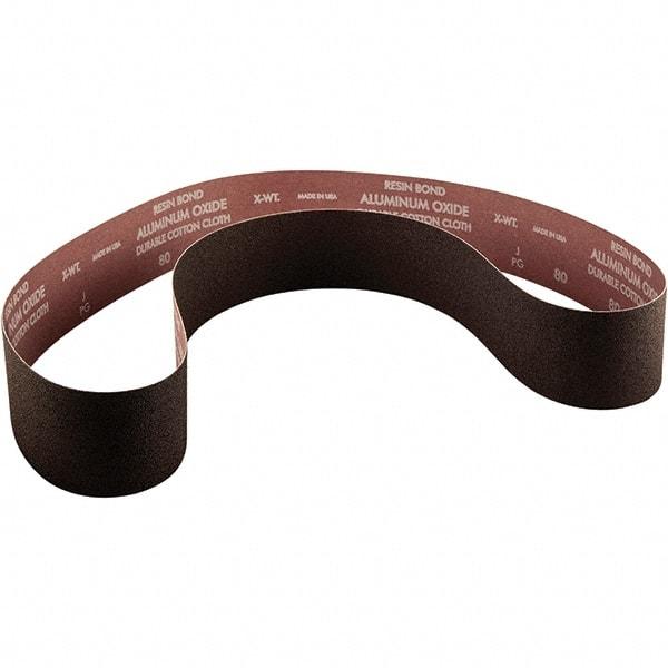 Norton - 4" Wide x 36" OAL, 100 Grit, Aluminum Oxide Abrasive Belt - Aluminum Oxide, Coated, X Weighted Cloth Backing - Makers Industrial Supply