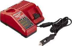 Milwaukee Tool - 12 & 18 Volt, 1 Battery Lithium-Ion Power Tool Charger - 3 hr to Charge, Vehicle Outlet Power Source - Makers Industrial Supply