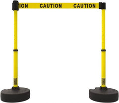 Banner Stakes - 42" High Plastic Pedestrian Barrier - 15' Long Rope - Makers Industrial Supply