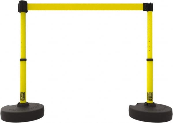 Banner Stakes - 42" High Plastic Pedestrian Barrier - 15' Long Rope - Makers Industrial Supply