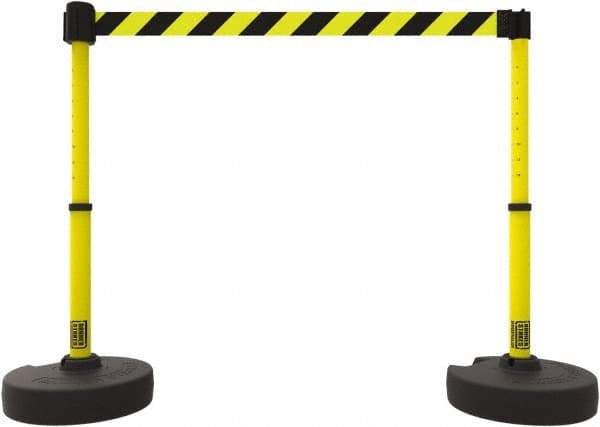 Banner Stakes - 42" High Plastic Pedestrian Barrier - 15' Long Rope - Makers Industrial Supply