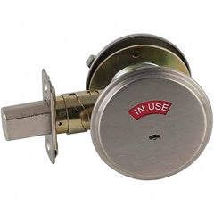 Schlage - 1-5/8 to 1-3/4" Door Thickness, Satin Chrome Finish, Occupancy Indicator Deadbolt - Exact Industrial Supply