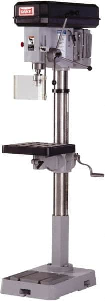 Dake - 14-1/8" Swing, Step Pulley Drill Press - 9 Speed, 1/2 hp, Single Phase - Makers Industrial Supply