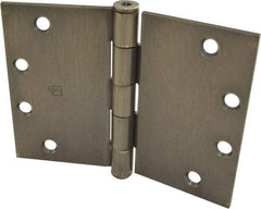 Hager - 6" Wide x 4-1/2" High Square Corner Residential Hinge - Square Edge, Steel, Oil Rubbed Bronze Finish - Makers Industrial Supply