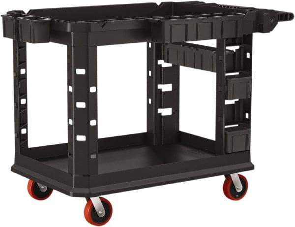 Suncast - 500 Lb Capacity, 26-1/2" Wide x 47-1/16" Long x 34-13/16" High Standard Utility Cart - 2 Shelf, Structural Foam, 4 Swivel Casters - Makers Industrial Supply