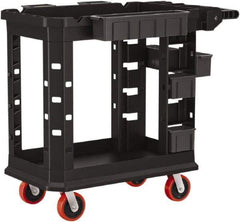 Suncast - 500 Lb Capacity, 19-1/2" Wide x 34-13/16" Long x 41-25/32" High Standard Utility Cart - 2 Shelf, Structural Foam, 4 Swivel Casters - Makers Industrial Supply