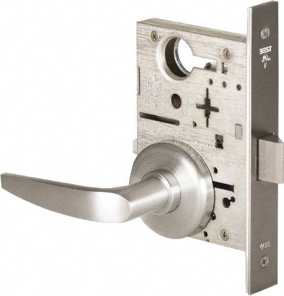 Stanley - Passage Lever Lockset for 1-3/8 to 1-3/4" Thick Doors - 2-3/8 to 2-3/4" Back Set, Brass, Satin Chrome Finish - Makers Industrial Supply