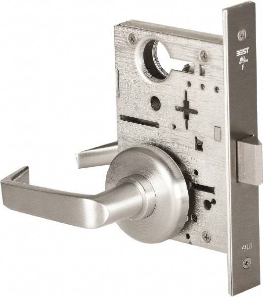 Stanley - Passage Lever Lockset for 1-3/8 to 1-3/4" Thick Doors - 2-3/8 to 2-3/4" Back Set, Brass, Satin Chrome Finish - Makers Industrial Supply