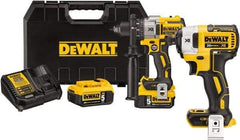 DeWALT - 20 Volt 1/2" Chuck Pistol Grip Handle Cordless Drill - 0-2000 RPM, Keyless Chuck, Reversible, 2 Lithium-Ion Batteries Included - Makers Industrial Supply