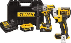 DeWALT - 20 Volt 1/2" Keyless Chuck Cordless Hammer Drill - 0 to 38,250 BPM, 0 to 2,000 RPM, Reversible - Makers Industrial Supply