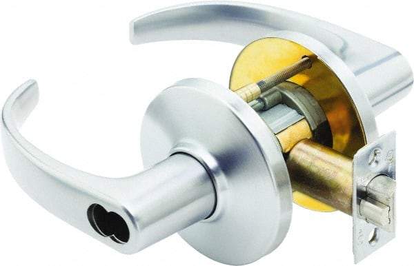 Stanley - Grade 1 Classroom Lever Lockset - 2-3/4" Back Set, Zinc, Satin Chrome Finish - Makers Industrial Supply