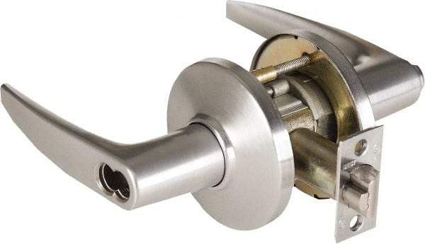 Stanley - Grade 1 Storeroom Lever Lockset - 2-3/4" Back Set, Zinc, Satin Chrome Finish - Makers Industrial Supply