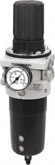 Parker - 3/4" NPT Port Heavy-Duty 1 Piece Filter/Regulator FRL Unit - Polypropylene Bowl, 335 SCFM, 254 Max psi, 13-1/2" High, Manual Drain - Makers Industrial Supply