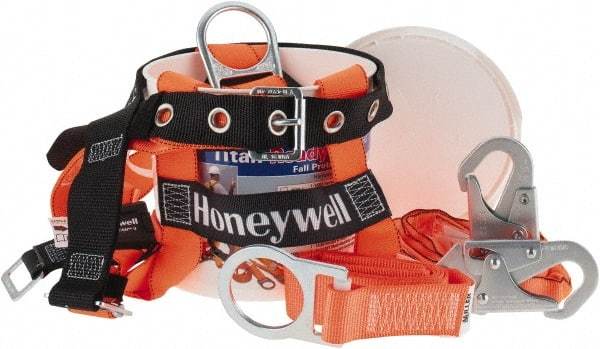 Miller - 310 Lb. Capacity, General Use Fall Protection Kit - Back D Ring, 6 Ft. Lanyard Long, Gold and Black - Makers Industrial Supply