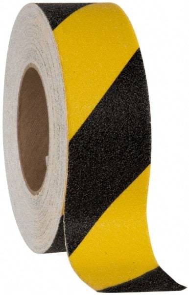 NMC - Black & Yellow Striped Anti-Slip Vinyl Tape - 12" Wide x 60' Long x 0.02" Thick, General Traffic - Makers Industrial Supply