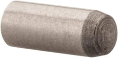 Made in USA - 2mm Diam x 5mm Pin Length 416 Stainless Steel Precision Dowel Pin - C 36-42 Hardness, 1 Beveled & 1 Rounded End - Makers Industrial Supply